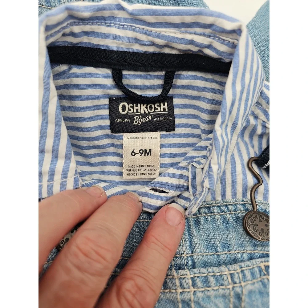 Vintage OshKosh Vestbak Shortalls & Shirt Set 6-9M